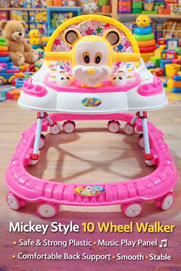 Mickey-Style 10-Wheel Musical Walker